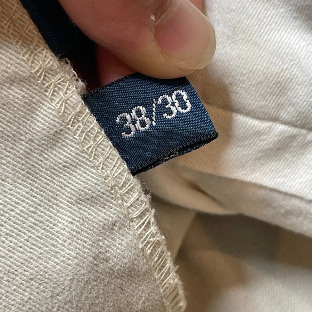 Polo Ralph Lauren Mens Khaki Chino Pants 38x30 Tan‎ Cotton Straight Flat Front